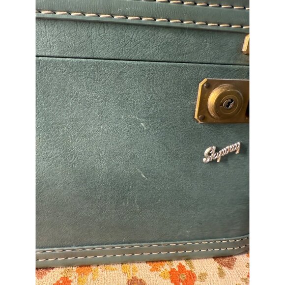 Vintage 50's Skyway Tain Case Suit Case Blue Green - Picture 14 of 16